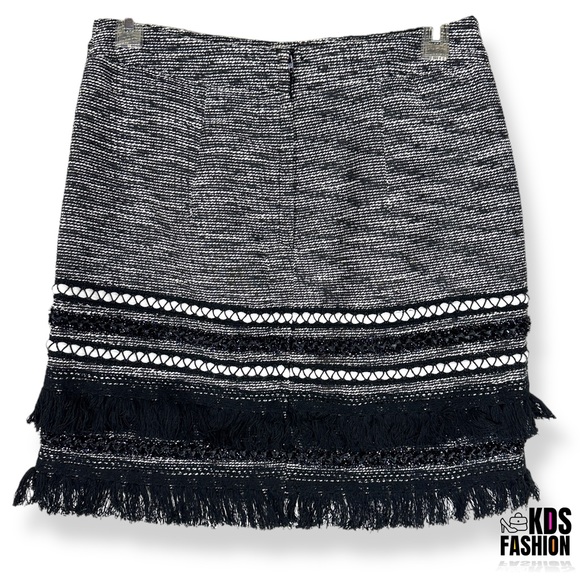 H&M Fringe Tweed Shimmer Pencil Skirt 8 - Picture 7 of 11